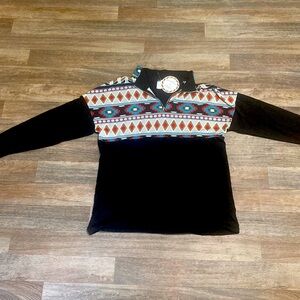 Black Aztec Pullover